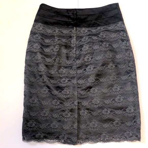 Women’s H & M Gray Lace Pencil  Skirt w/Zippered Back Size 8 - Picture 2 of 8